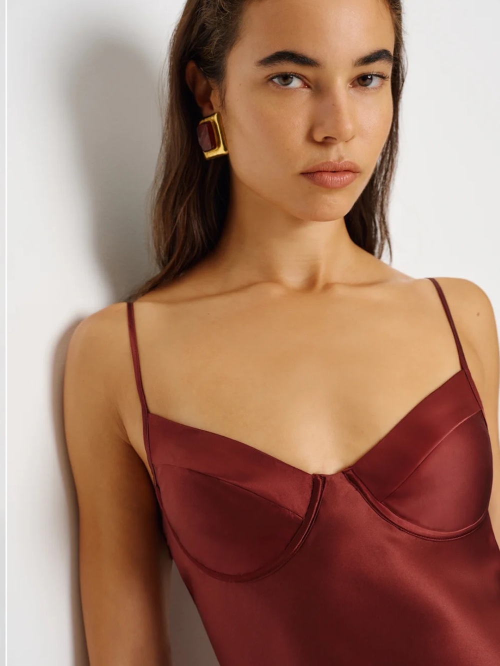 Reformation Wine Satin Slip Dress - NWT